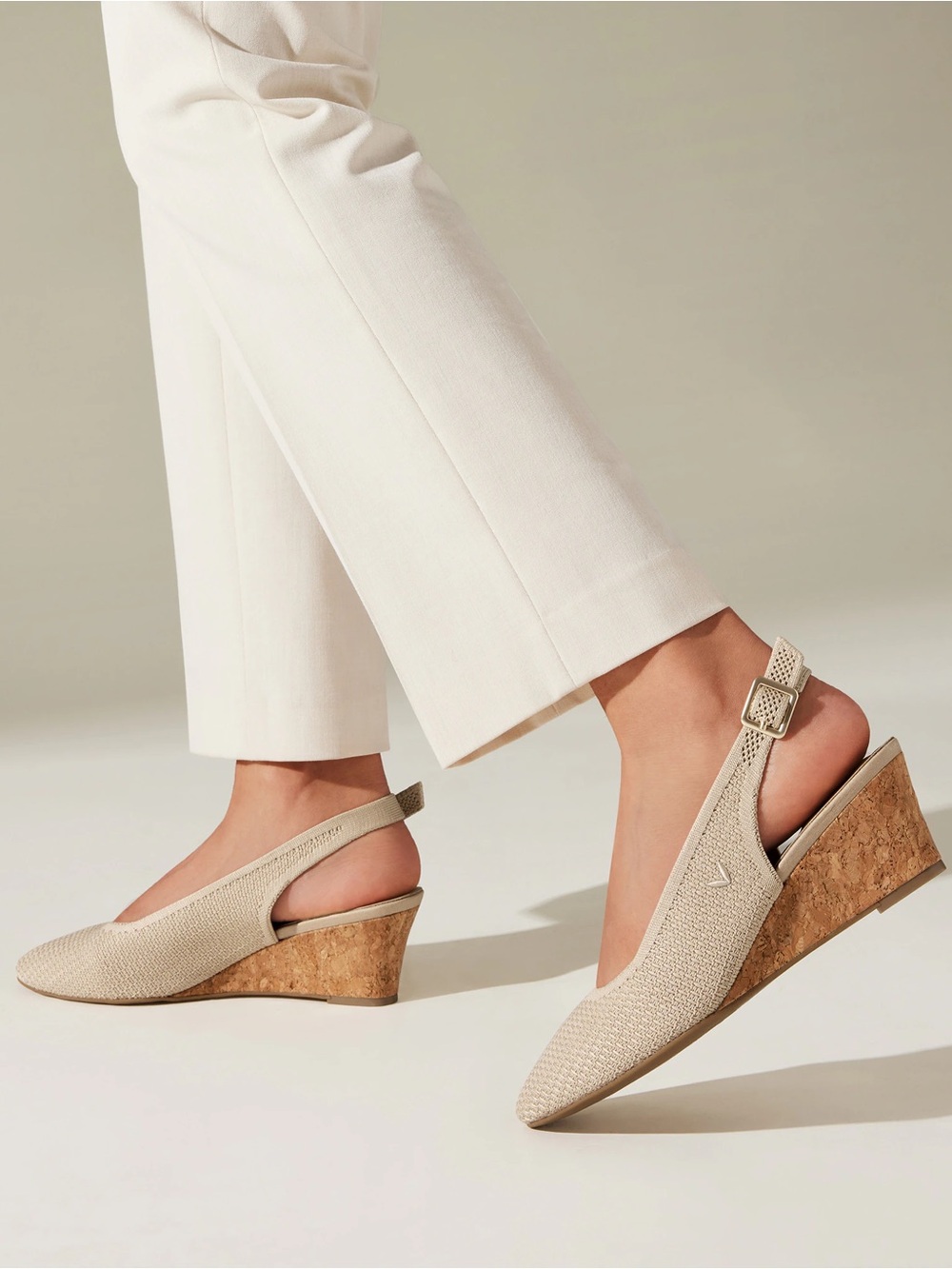 Vivaia women’s Tamia sling back almond toe wedge shoes - EUR 40